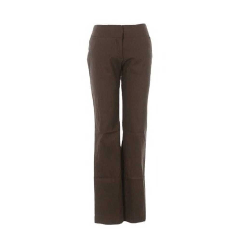 Land'N Sea Straight Leg Dress Pant Taupe Brown High Rise Stretch Career Trouser